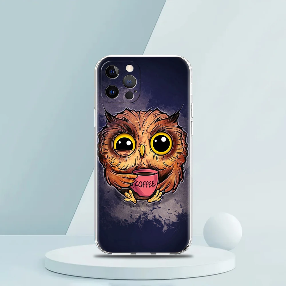 Charming Cartoon Owl Transparent Soft Phone Case