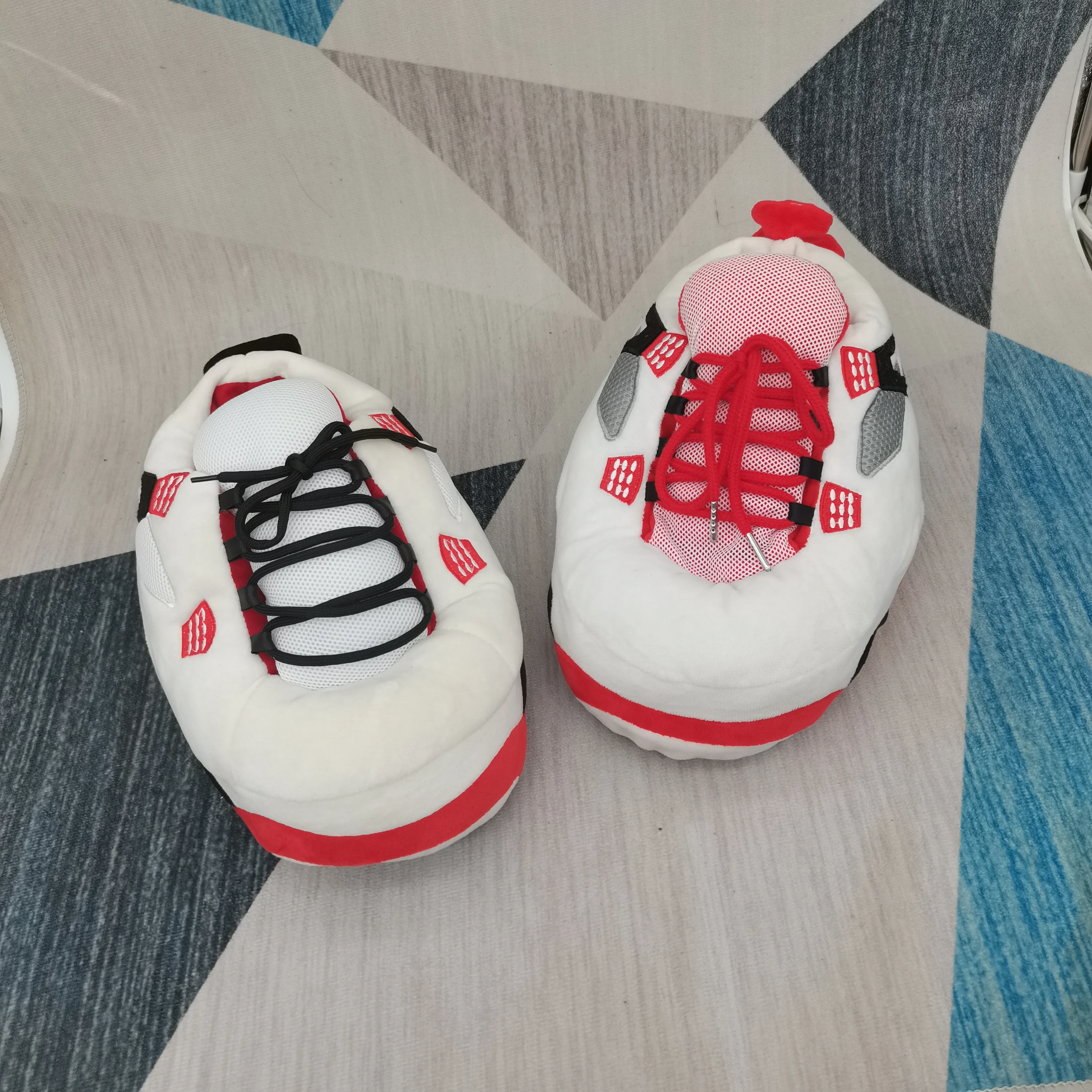 Amazon.com: Custom Sneakers Slippers, Retro High Light Smoke Gray Sneaker  Plush, Organic Cotton & Wool Handmade, Breathable & Non-Slip Crochet Socks  Shoes for Basketball Fans Gift ideas : Handmade Products