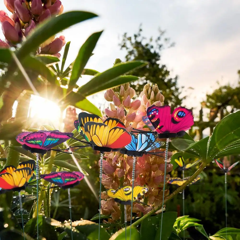 

Bunch of Butterflies Garden Yard Planter Colorful Whimsical Butterfly Stakes Decoracion Outdoor Flower Pots Bonsai Plants Decor