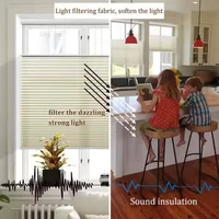 โรงงานจีนขายส่งแบบกําหนดเองรีไซเคิล Blackout รีโมทคอนโทรลอัจฉริยะด้านบนลงและด้านล่างขึ้นผ้าม่านรังผึ้งสําหรับ Window 4