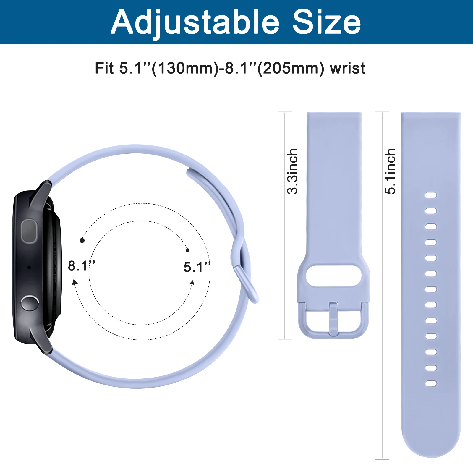 Versatile 22mm TPU Smartwatch Replacement Band Strap