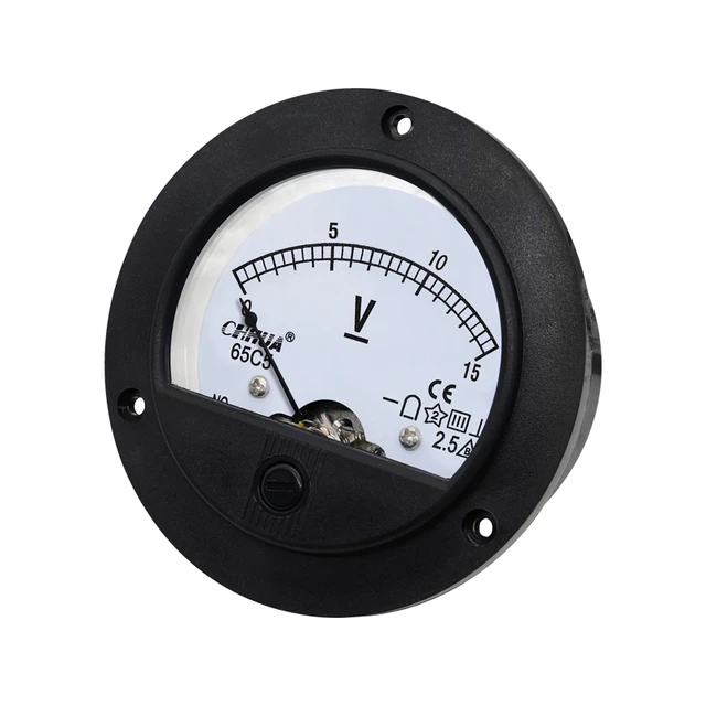 CHHUA Analog Voltmeter DH-52 0-30V DC Volt Meter Gauge Circular Panel Black