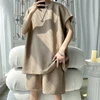 New Men Streetwear Korean Fashion Suits Tshirts Outfit Shorts 2 Piece Set Tracksuits Suit Alt Outfits Tracksuit Clothing XXXXXL 1