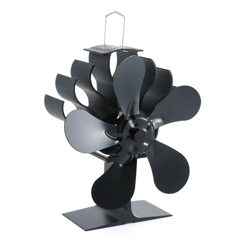 5 Blade Heat Powered Stove Fan Fireplace Fan Log Wood Burner Eco-fan Quiet Fireplace Heater Efficient Heat Distribution