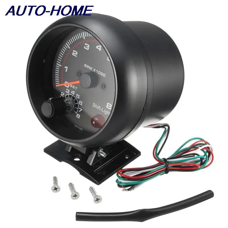 Hot Waterproof 12V Car Led Shift Light 0-8000 Rpm Nuovi Contagiri Tacho Gauge Meter