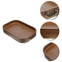 Long Rectangle Retro Bamboo Tray With Metal Handle Vintage Storage Tray Home Decor Bamboo Serving Platter Foot Tray Plates Bowls 1