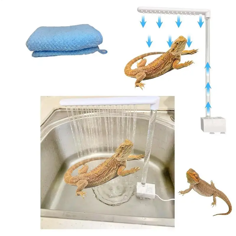 Reptile Bath Accessories Water Pump Shower Head Bearded Dragon Accessories Pet Supplies Electric 360 Rotation Showerhead For