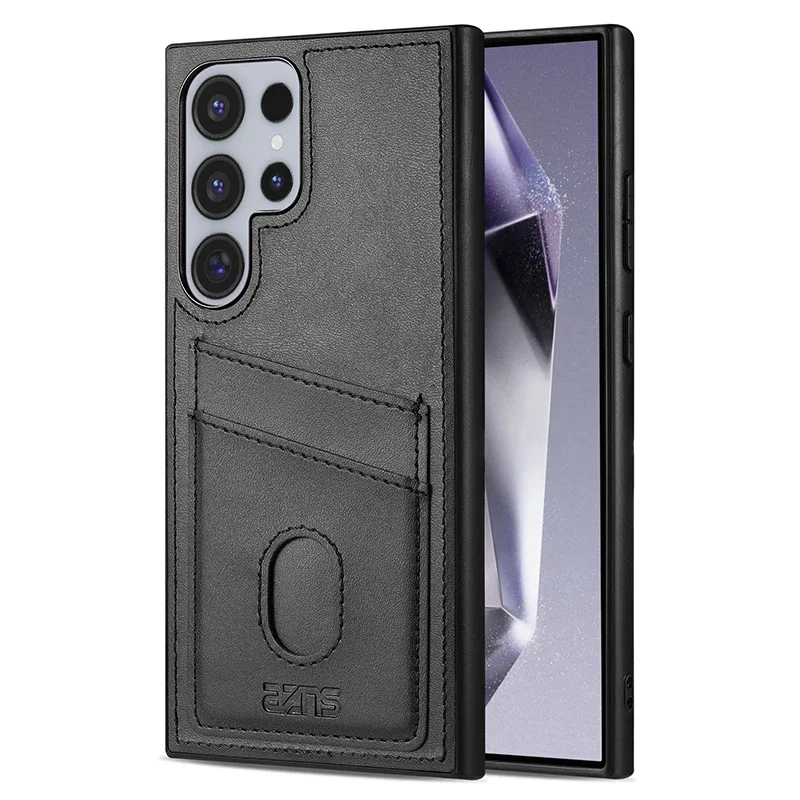 Vertical Card Slot Wallet Leather Case - Shockproof Cover