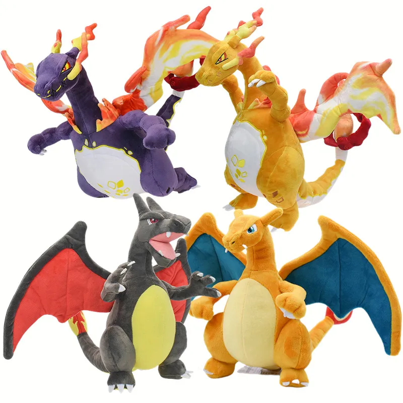 Anime figuras charizard pokemon boneca de pelúcia mega evolução x