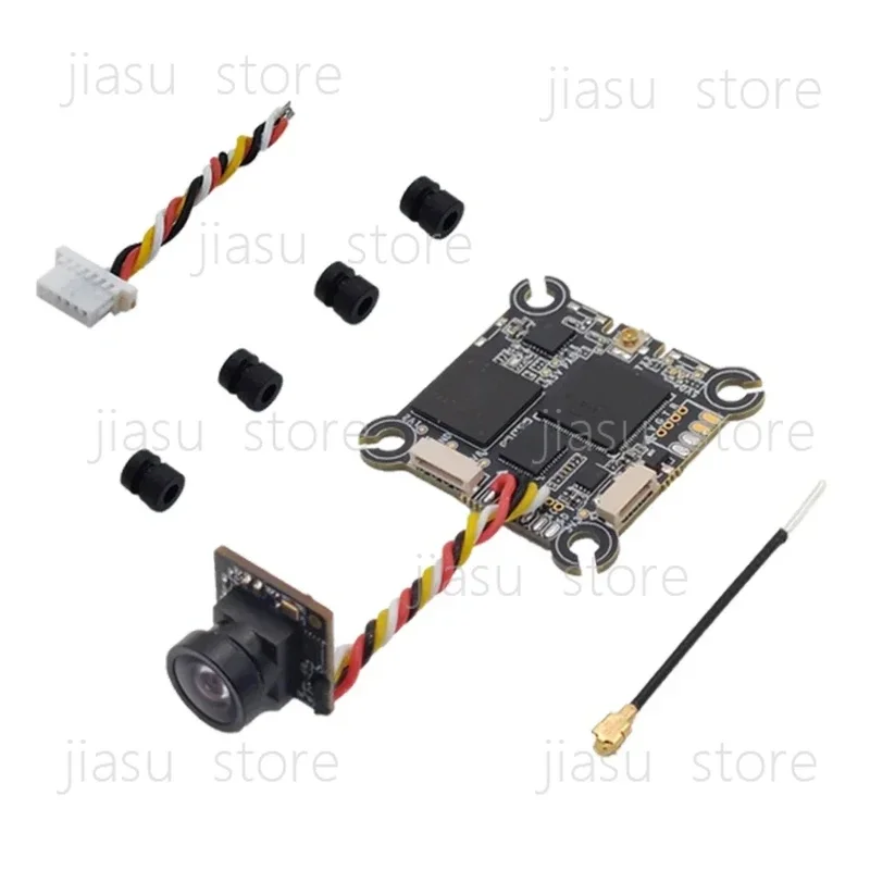 Émetteur vidéo HD HDZero Eco VTX compact pour drone FPV, vue de dessus montrant les connecteurs et le dissipateur