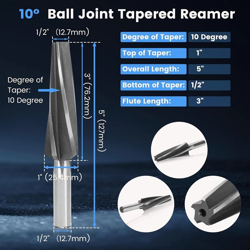 10 Degree Ball Joint Tapered Reamer Has High Hot Hardness High Wear Resistance High Hardening Sufficient Plasticity