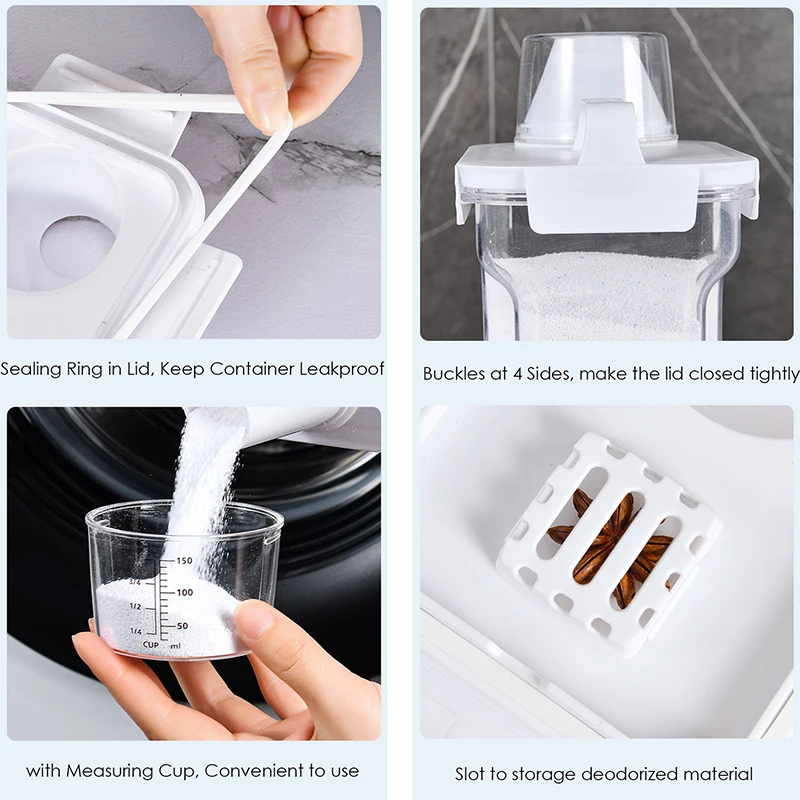 Clear Airtight Multipurpose Storage Container with Measuring Cup