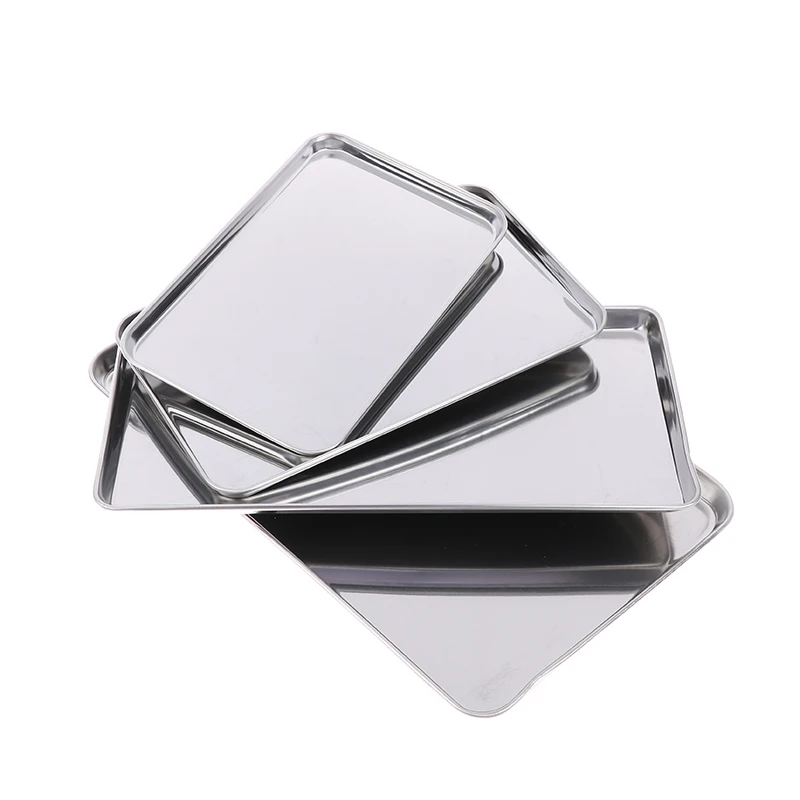 Storage Tray Kitchen Tray Bamboo Organizer Tray Jewelry Storage Tray Soap Dispenser Tray 1PCS Stainless Steel Tray Rectangle Plate Kitchen Medical Organizer Baking Plate