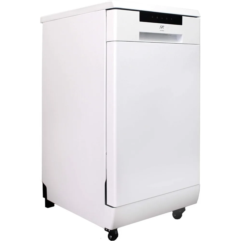 Wide Portable Dishwasher 6 Wash Programs, 8 Place Settings and Stainless Steel Tub &ndash; White