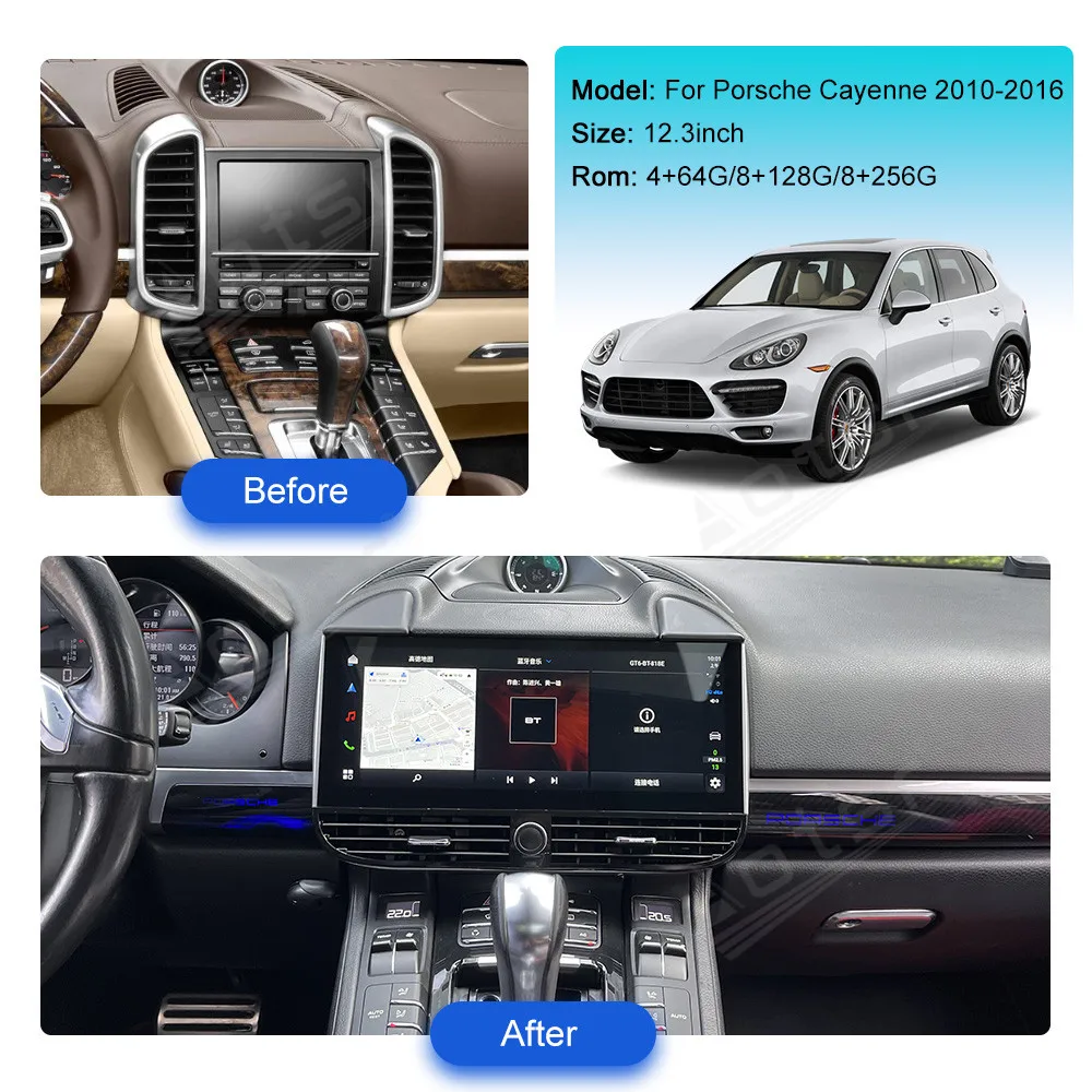 

12.3" Android For Porsche Cayenne 2010-2016 Car Radio DVD Multimedia Video Player Stereo Auto GPS Navigation Carplay DSP 5G WIFI