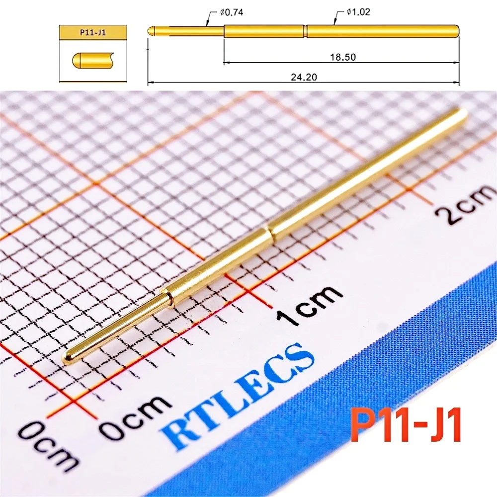 Gold Plated Spring Loaded PCB Test Probes (100-Pack) - 1.91mm Pitch, 1A Rated