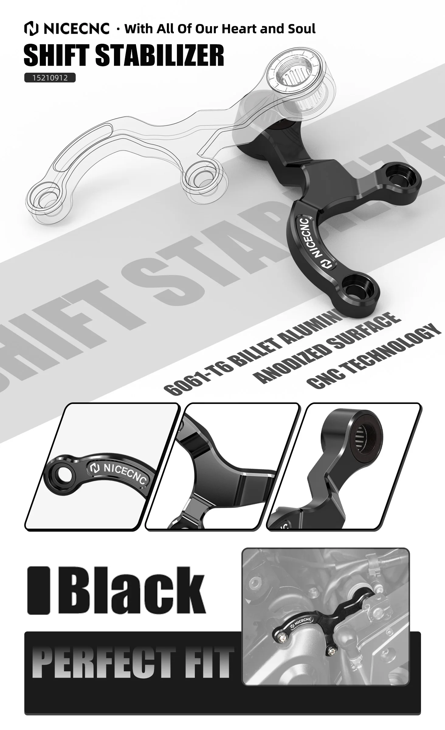 NICECNC Für Yamaha Tenere 700 2019–2024, Kupplungshebelverlängerung, Schalthebel, Stabilisator, Schaltarm, Tenere 700 T700 19–24 MT-07/FZ07 – Detail 9