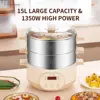 Electric Food Steamer for Cooking, 2-Tier Stainless Steel Vegetable & Food Steamers, 15L Large Capacity, 3