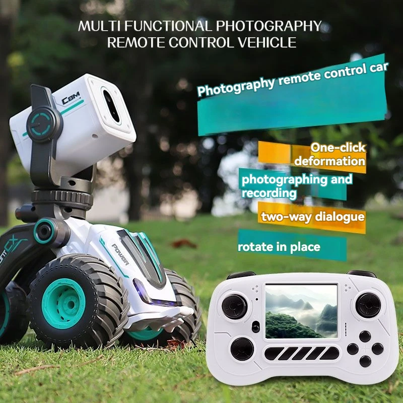Children's rc remote control car handle HD photo remote dialog photography deformation stunt car boys toys Christmas gift 6