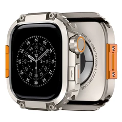 Luxury Alloy Metal Bumper Protector Frame for Smartwatch - 46mm Protective Cover Accessory (Titanium Orange)