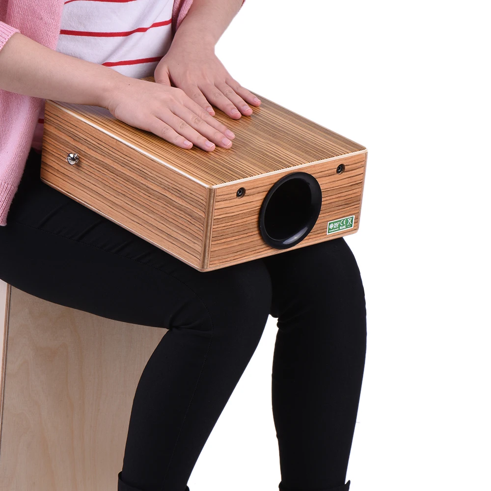 GECKO C-68Z Portable Traveling Cajon Box Drum Hand Drum Wood Percussion Instrument with Strap Carrying Bag