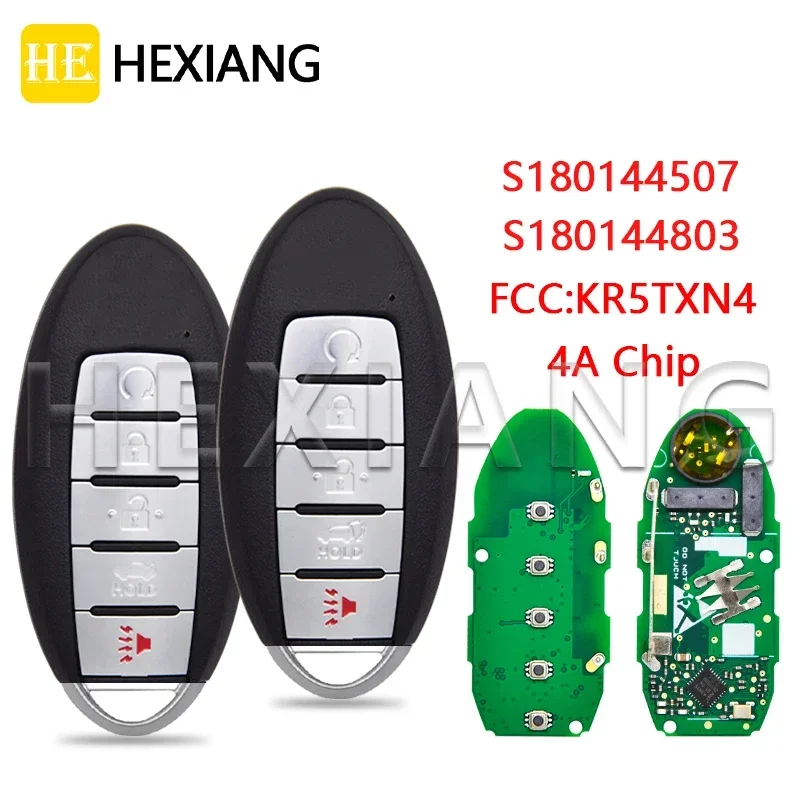 

HE Xiang Car Remote Control Key For Nissan Altima Sentra S180144803 Rouge Kicks S180144507 4A Chip 433MHz KR5TXN4 Keyless Card