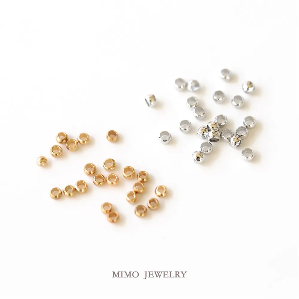 

Jewellery Making Supplies 14k Real Gold Plated Round Spacer Positioning Ball Beads Accessories DIY Beaded Jewelry Making Fitting