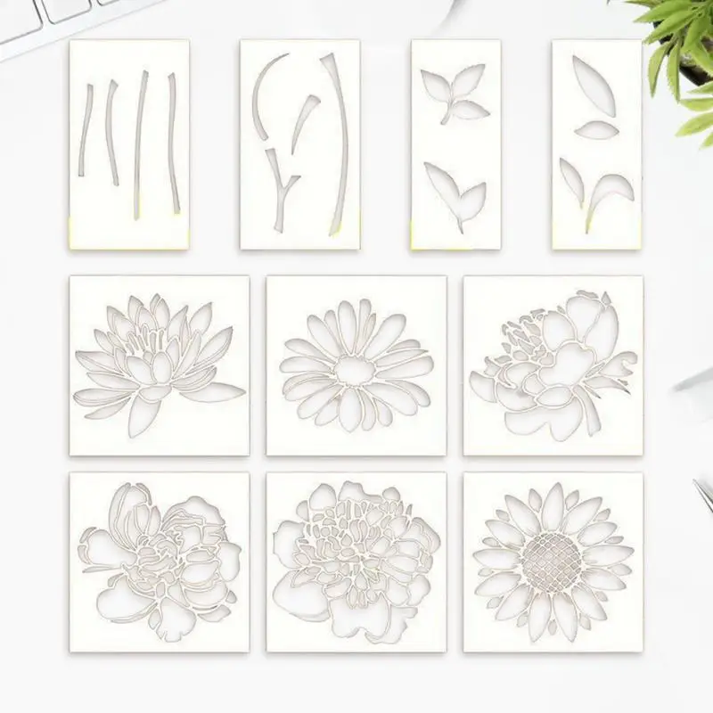 Large Stencils Reusable Large Stencils for Painting Reusable Decorative Floral Templates for Wall Wood Art Crafts Outdoors