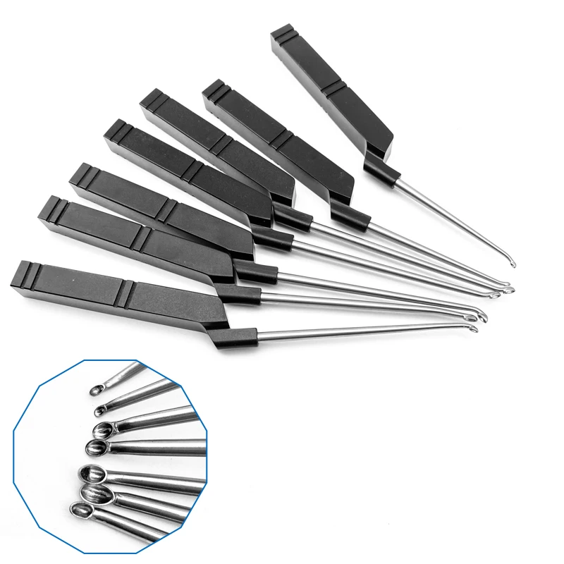 

Bone Curette Black aluminum handle Bone spatula stainless Steel 3 Type tip Veterinary Orthopedic surgery Instruments