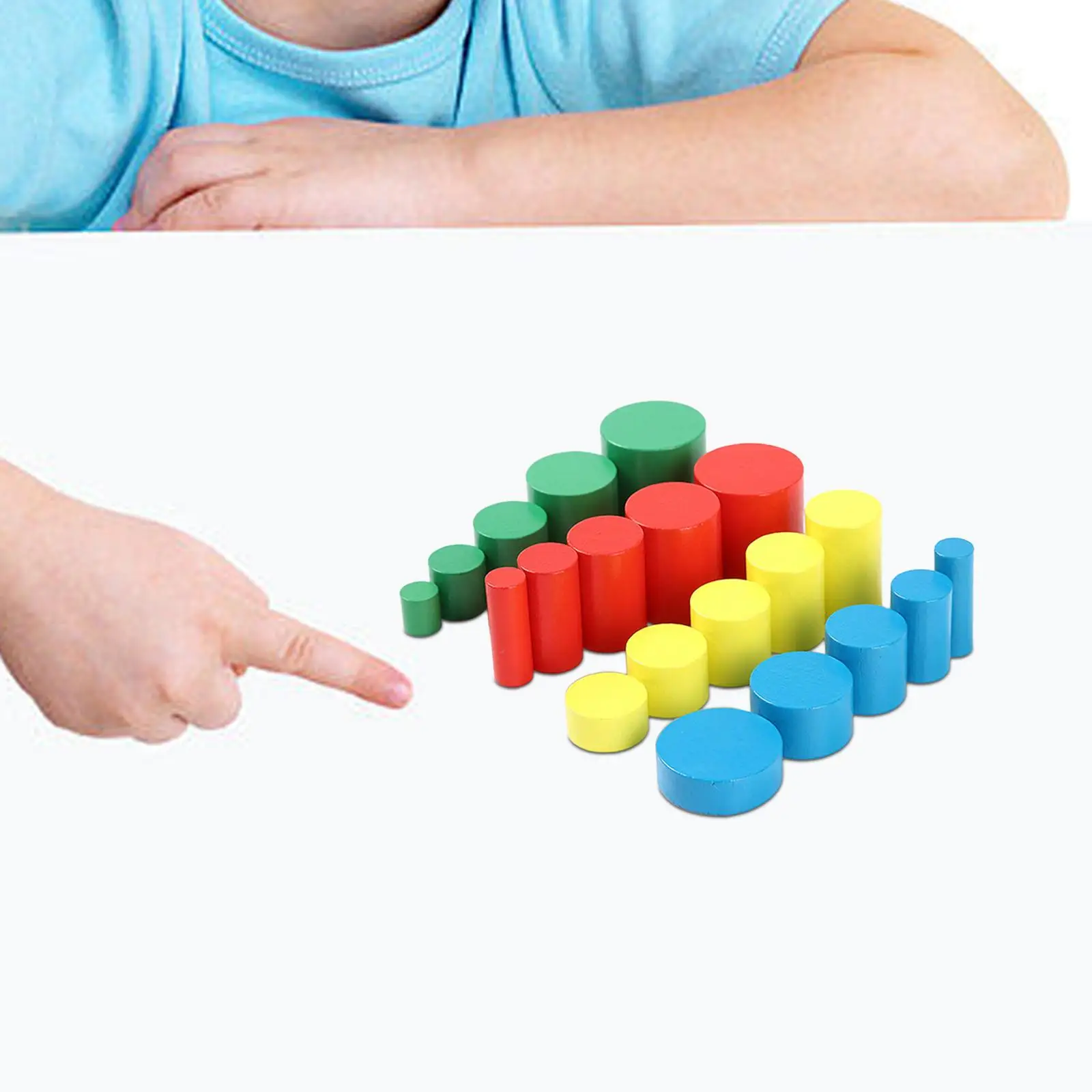 20x Wooden Educational Toys,Education Toy,Wooden Wooden Cylinders Ladder Blocks for Toddlers 2 3 Year Old Play,Children,Kids