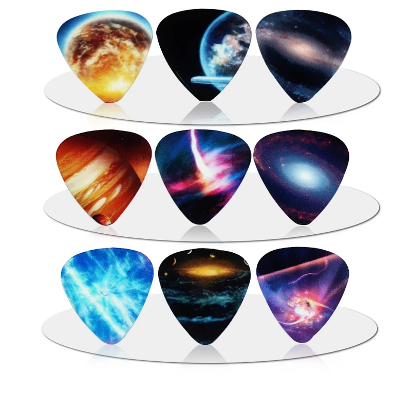 10pcs 0.71mm Universe Planet two side picks acoustic guitar paddle DIY Guitar Accessories pick for ukulele bass