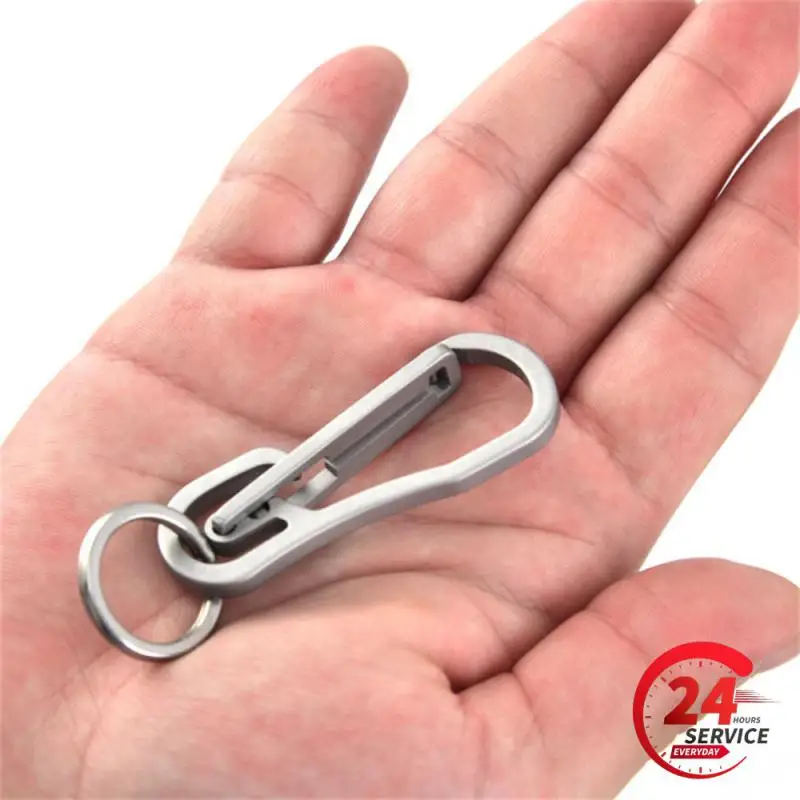 Carabiner EDC Outdoor Tool Titanium Steel Keychain Buckle Key Ring Climbing Mountaineering  Accessories Outdoor Tool