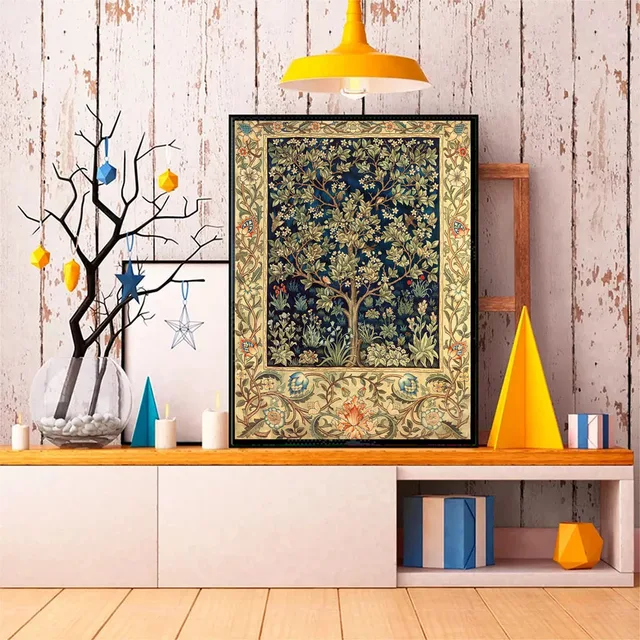 Analyste de point de croix pour la décoration de la maison, toile imprimée, feuille grossière, arbre, réplique, bricolage, art, peinture, ensemble de broderie, cadeau fait main 5