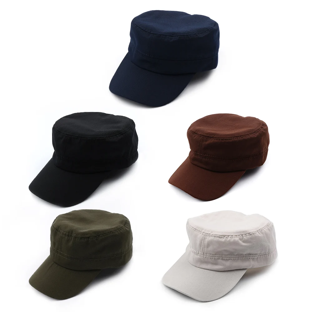 

New Fashion Vintage Army Hat Unisex Classic Plain Cap Cadet Military Patrol Cap Adjustable Best Cadet Classic Style Hat