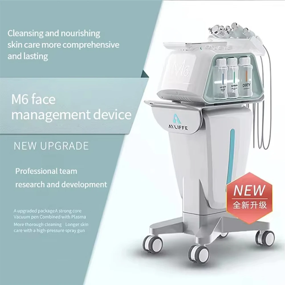 Professional 6 in 1 M6 Hydro Dermabrasion Skin Deep Cleaning Facial Equipment Plasma Micodermabrasion Ayliffe Facial Whiten