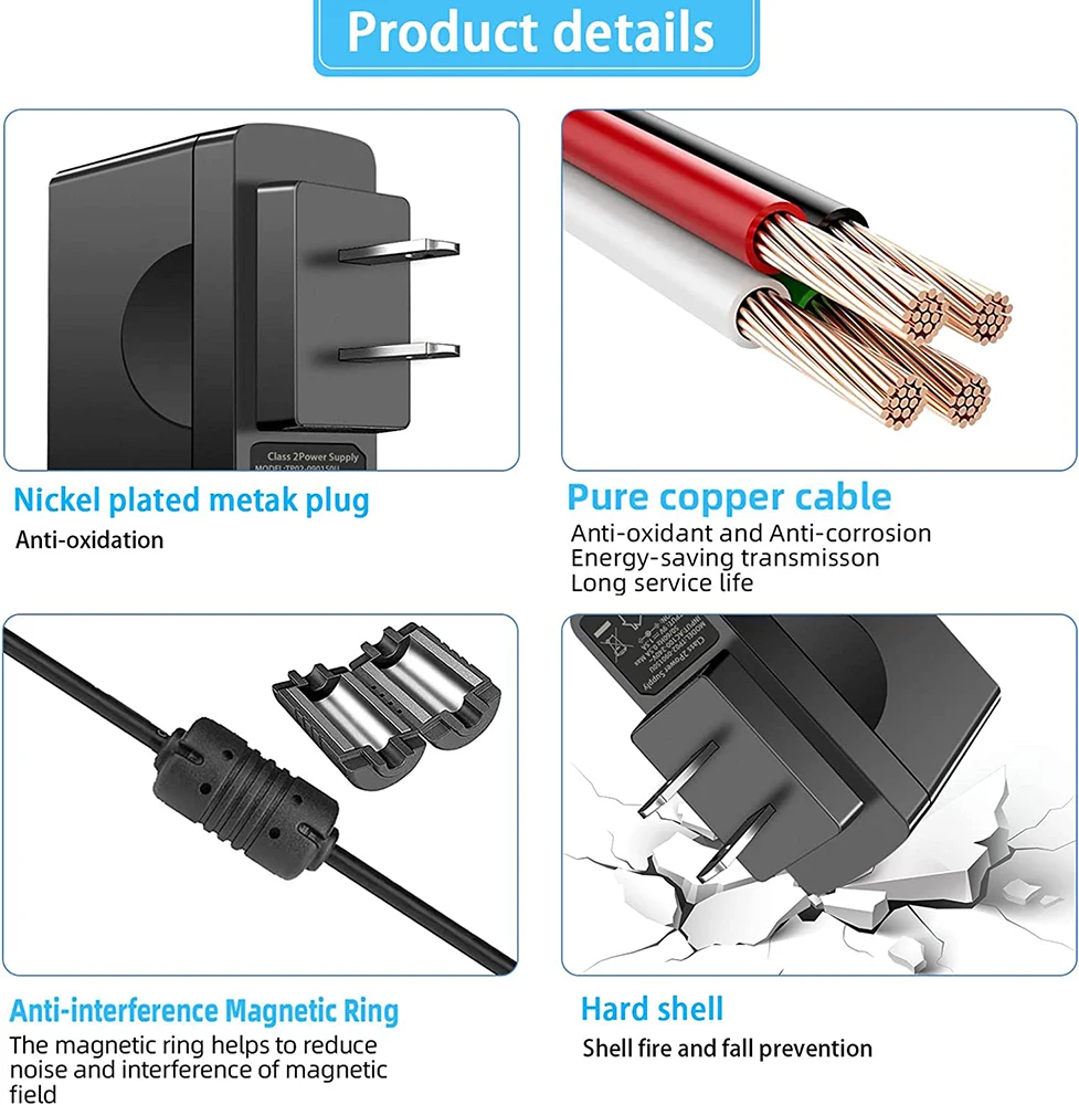 Alimentatore AC/DC 9V 1A Per Brother P-Touch PT-D200 E PT-D200VP – Caricabatterie Per Label Maker