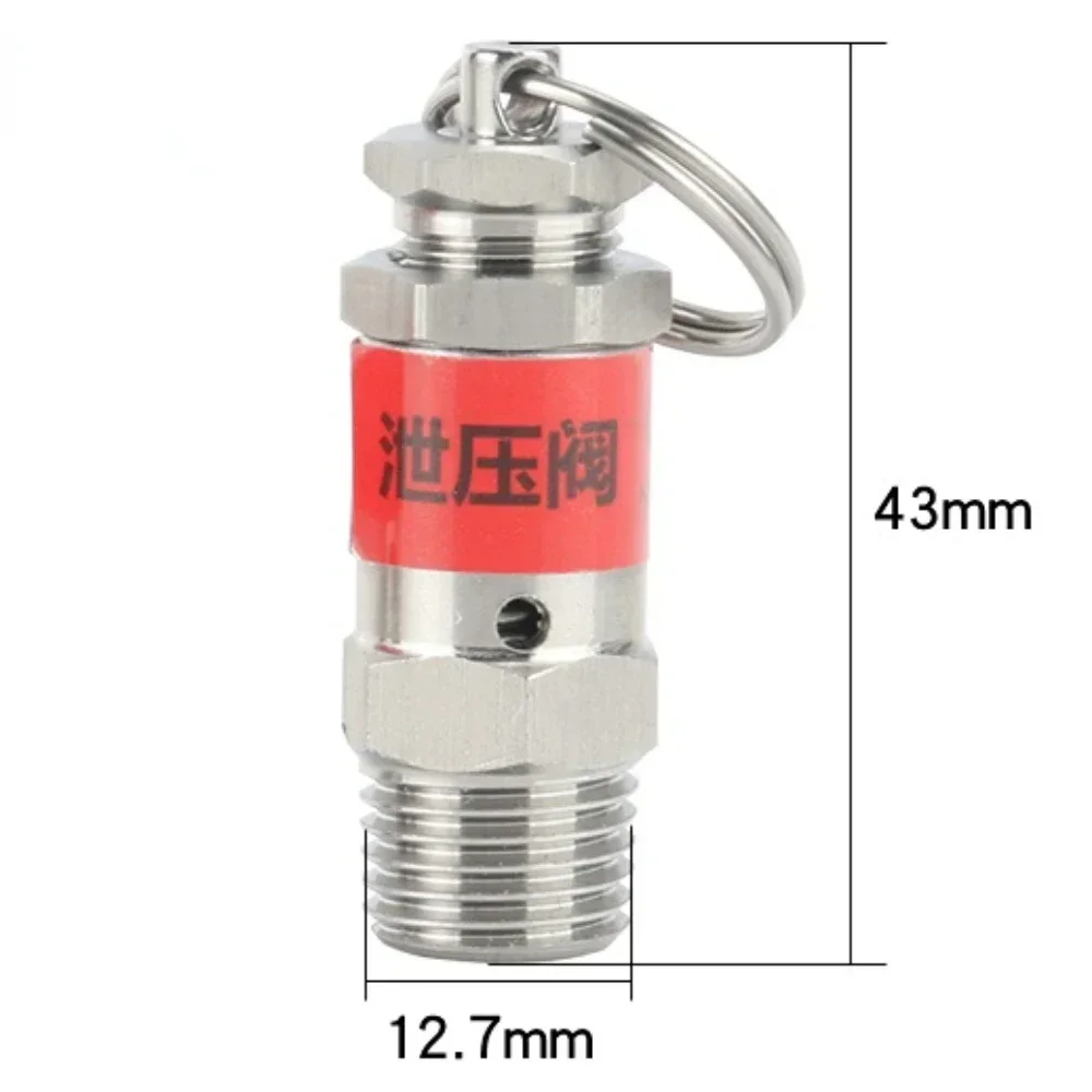 

1/8" 1/4" BSPT Male Thread 304 Stainless Steel Spring Type Pressure Relief Air Release Vent Safety Valve