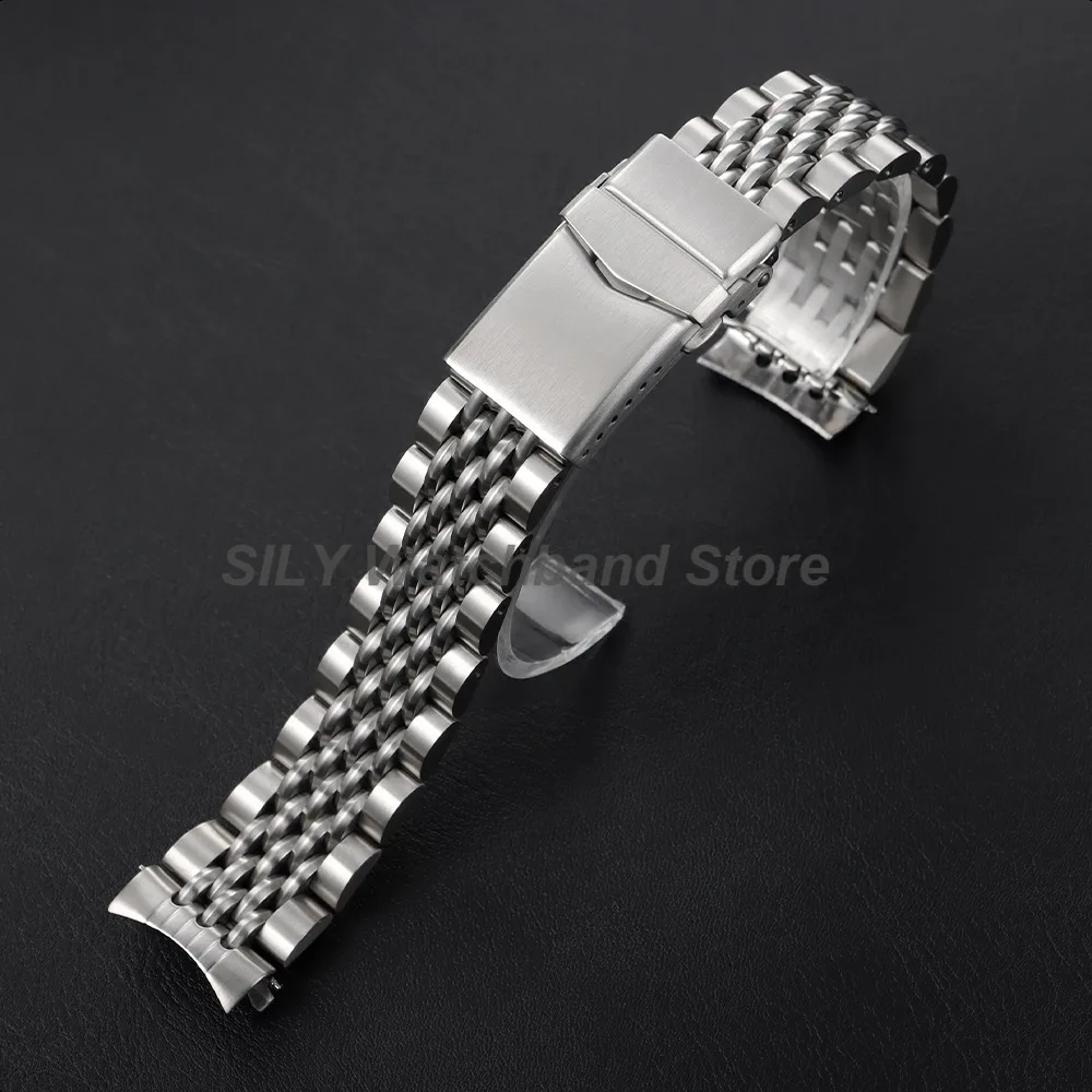 Armband mit Schraubglied, gerades/gebogenes Endarmband, 20/22 mm, Edelstahlarmband, Metallarmband für Seiko für Jubilee SKX007/009 – Detail 19