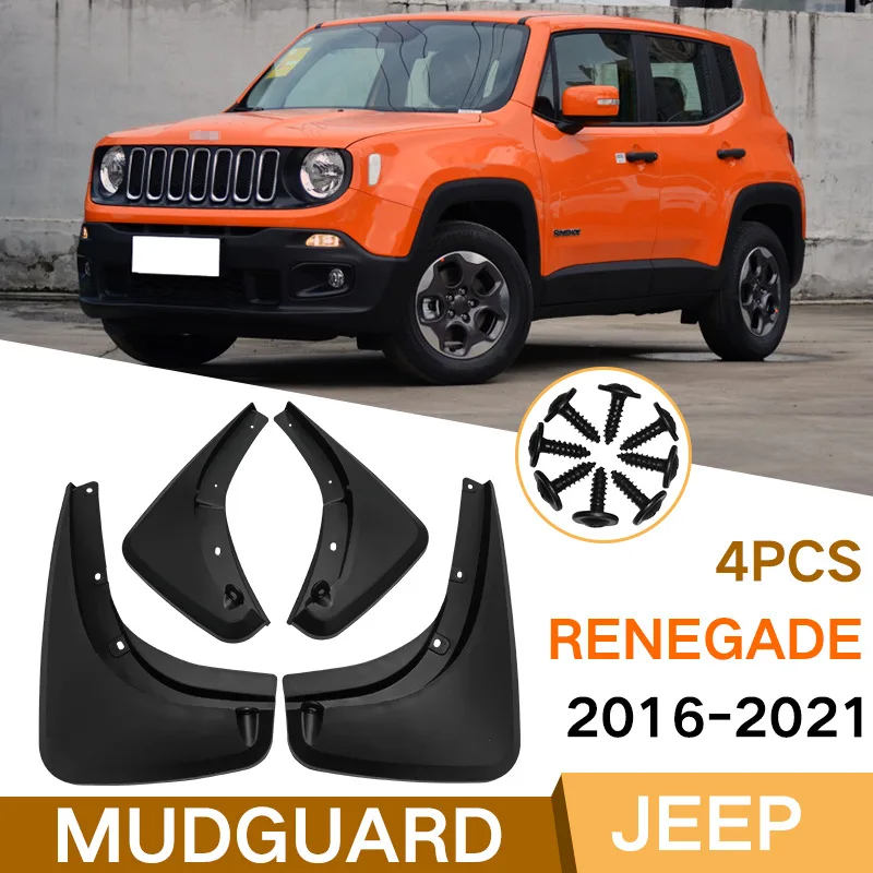 

Брызговики для JEEP Renegade 2015-2021, Автомобильные Брызговики, комплект деталей, передние и задние брызговики, автомобильные аксессуары