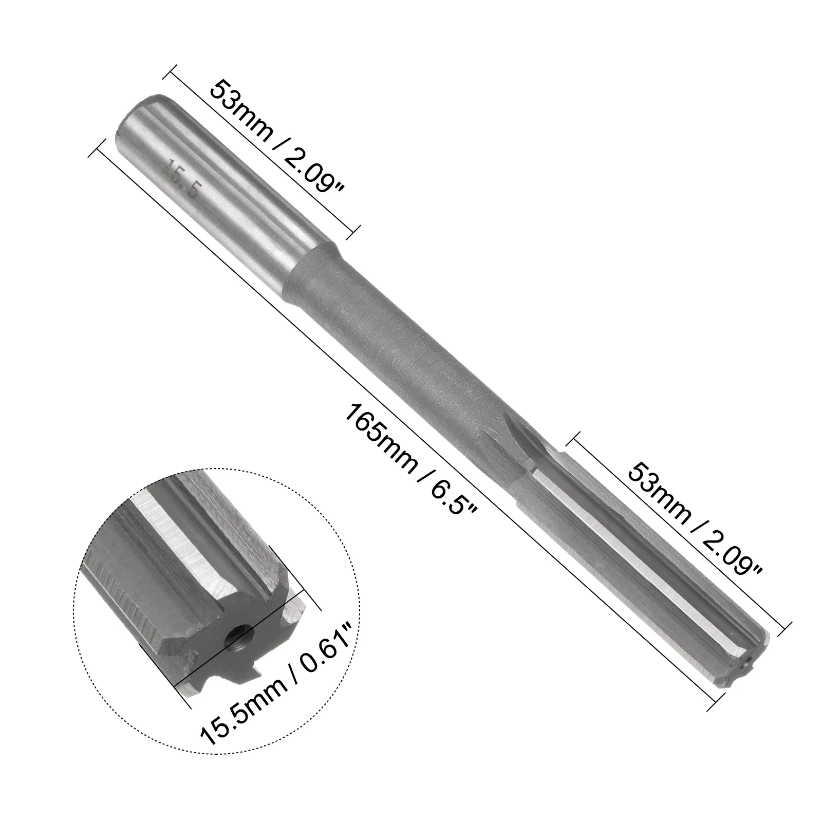 Uxcell 3.5-19.5mm Chucking Reamer HSS H7 6 Straight Flutes Machine Milling Cutter Tool 4