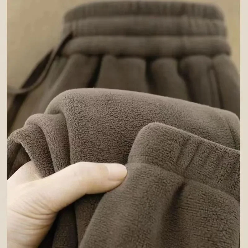 K127 ankle-tied polar fleece Brown