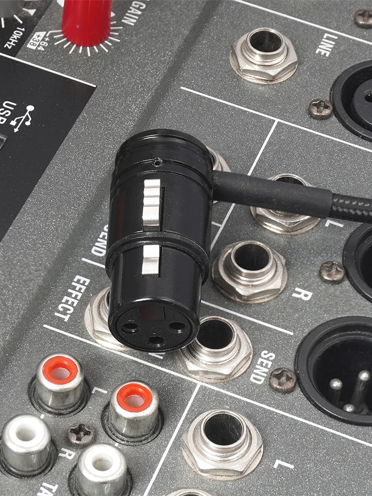 Male/Female Professional XLR Adapter with Wrench XLR Audio Gold Plated Connector Plug 90 Degree Right Angle for Microphone Mixer