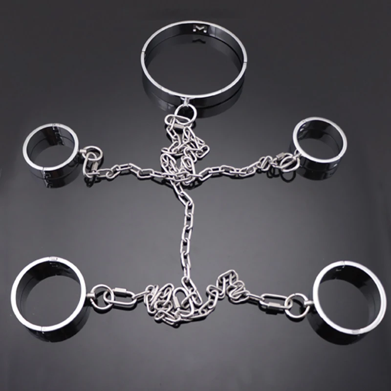 MetalLockShacklesFemaleMaleHandcuffMetalAnkleCuffsWristCuff
