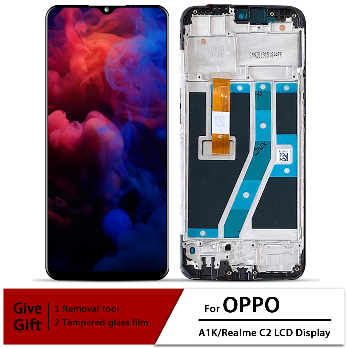 para Oppo A1k Cph1923 Lcd Screen Display Toque Digitador Assembléia para 6.1 Polegada Oppo Realme c2 Rmx1941 com Quadro Substituir