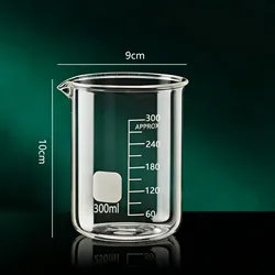 Premium Borosilicate Glass Measuring Cup with Clear Scale - Versatile Kitchen & Baking Beaker, Multiple Sizes Available - 50 - 1000ml (300ml)