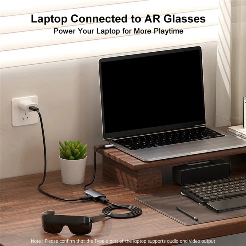 USB-C to USB-C Power Conversion Adapter for AR Glasses and Gaming Devices