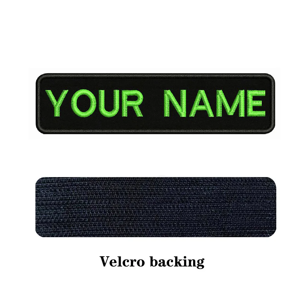 10X2.5cm Embroidery Custom Name Text Patch Stripes Badge Iron On Or Velcros Patches BR-01A 