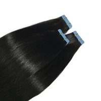 Bande adhésive 100% vrais cheveux humains Remy cheveux humains brésiliens Extensions droites peau trame colle adhésive sur Salon qualité pour femme 2