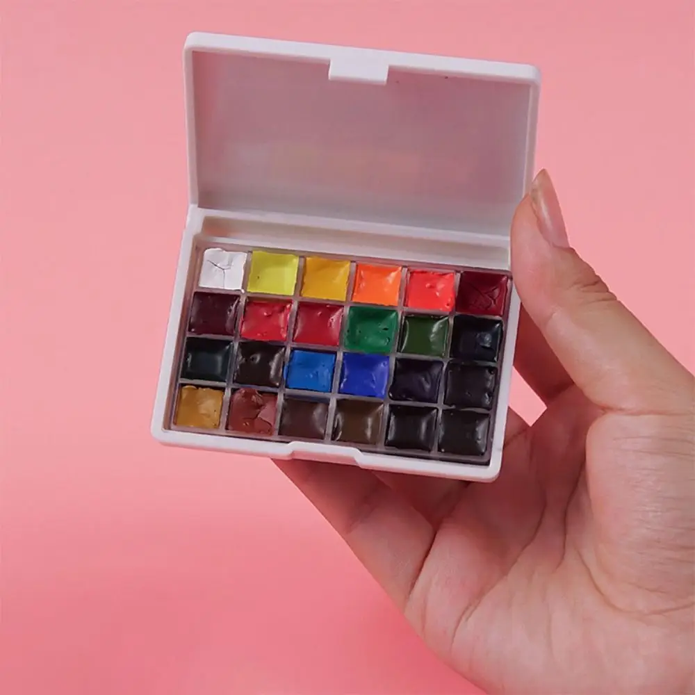 12/24 grid Watercolor Pigment Packaging Mini Handmade Moisturizing Storage Box Empty Watercolor Palette Art Supplies