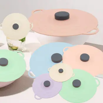 5Pcs Silicone Pot Lid Covers 4
